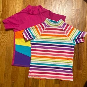 Lands’ End Swim rash guard set of 2 tops